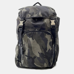 Prada Camouflage Backpack Khaki/Black Nylon 1220055