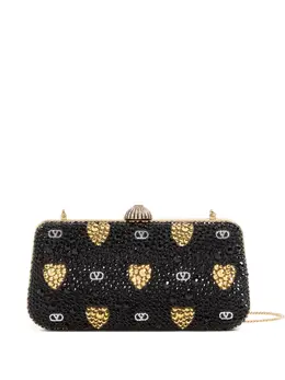 Valentino Garavani heart motif embellished clutch bag 29537752