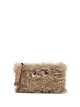 Anya Hindmarch eye-detail shearling clutch 31896868