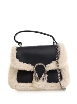Gucci 2016-2025 Mini Leather and Shearling Dionysus Top Handle Bag satchel 32260353