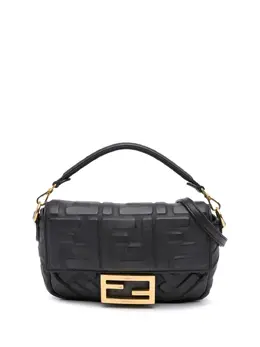 Fendi 2010-2025 Mini Zucca Embossed Leather Baguette satchel 32260308