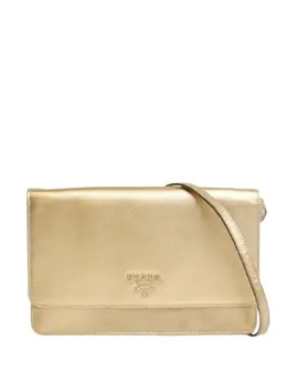 Prada 2010-2025 Metallic Saffiano Wallet on Strap crossbody bag 32257787