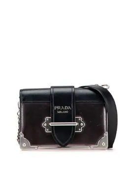 Prada 2015-2025 Saffiano Trimmed Metallic Vitello Cahier Bag crossbody bag 32260170
