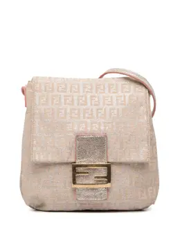 Fendi 2010-2025 Zucchino Metallic Canvas Flap crossbody bag 32260319