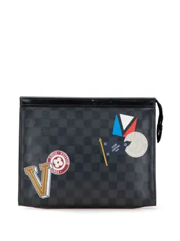 Louis Vuitton 2017 Damier Graphite LV League Pochette Voyage MM clutch bag 32257905