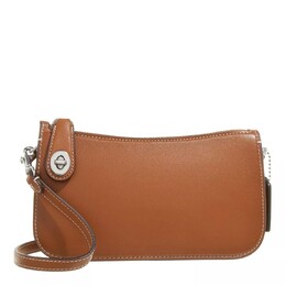 Сумка ручка из кожи перчаточного дубления левая сторона вороненый янтарь Coach, коричневый a0367074 | braun