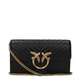 Pinko Black Leather Clutch Bags pi9434379845897bt