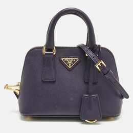 Prada Purple Saffiano Lux Leather Mini Promenade Satchel 1220436