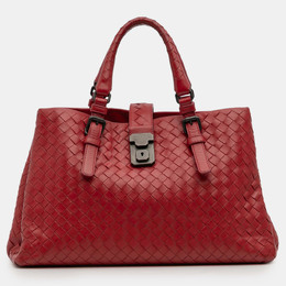 Bottega Veneta Red Small Nappa Intrecciato Roma Satchel 1219863