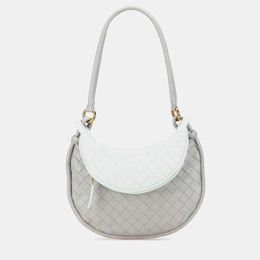 Bottega Veneta Grey Small Bicolor Lambskin Intrecciato Gemelli Bag 1221721