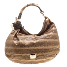 Jimmy Choo Beige Python Large Sky Bangle Hobo 140107
