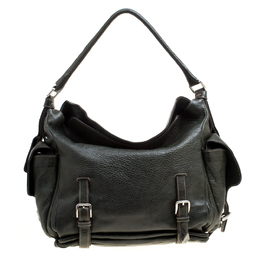 Dolce & Gabbana Mossy Green Leather Miss Forever Hobo 166560