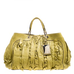 Dolce & Gabbana Olive Green Leather Miss Brooke Tote 170258