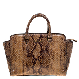 Michael Kors Python Embossed Leather Selma Tote 183031