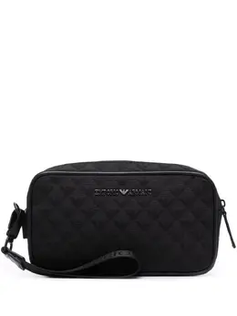 Emporio Armani logo-plaque zipped clutch bag 17248740