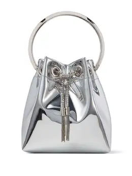 Jimmy Choo Bon Bon metallic-effect bucket bag 17500118