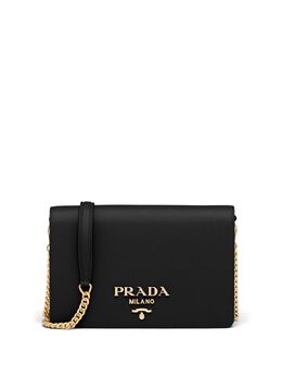 Prada logo-lettering Saffiano leather shoulder bag 16406683
