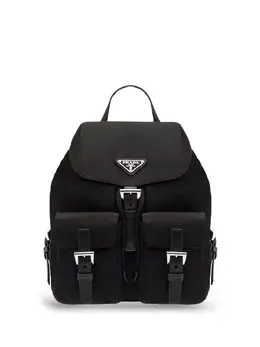 Prada logo-plaque backpack 17027603