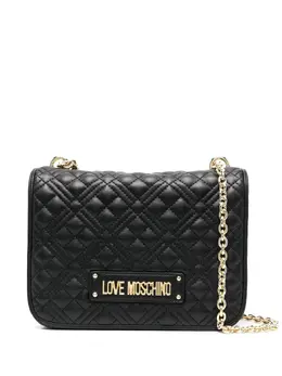Love Moschino logo plaque quilted shoulder bag 18287279