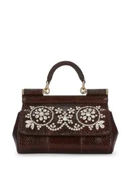 Dolce & Gabbana small Sicily rhinestone-embellished shoulder bag 17406824