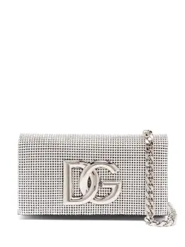 Dolce & Gabbana DG logo crystal-embellished shoulder bag 17700767