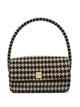Anine Bing Nico houndstooth logo-clasp shoulder bag 17245512