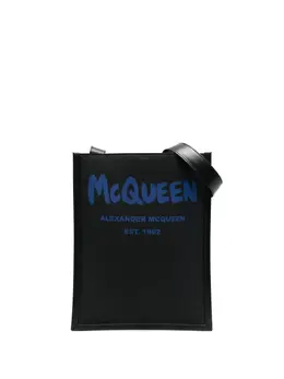 Alexander McQueen logo-print messenger bag 18584434