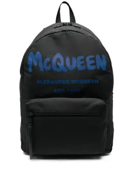 Alexander McQueen logo-print two-tone backpack 18644986