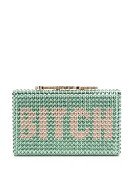 Philipp Plein gem-slogan clutch bag 18684588