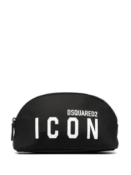 Dsquared2 logo-print leather-trimmed makeup bag 18852030
