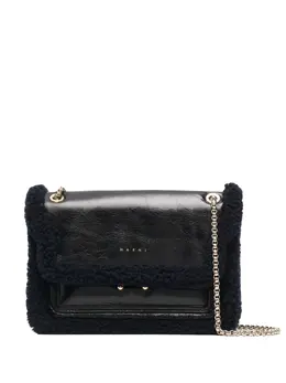 Marni shearling-trim shoulder bag 18449760