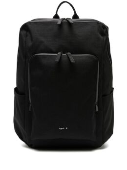 Agnès b. logo-print zip-up backpack 18963327