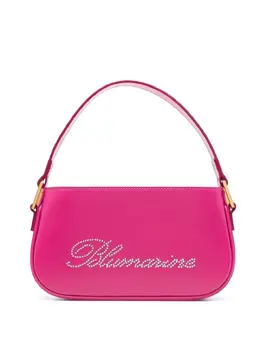 Blumarine rhinestone-logo leather shoulder bag 18991488