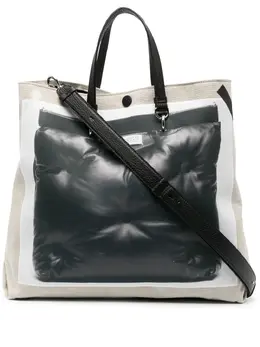 Maison Margiela graphic-print linen tote bag 18663181