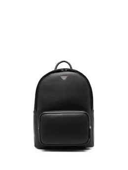 Emporio Armani logo-print leather backpack 19126287