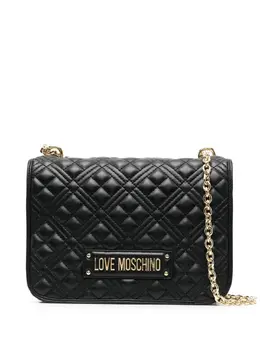 Love Moschino logo-plaque quilted shoulder bag 19401558