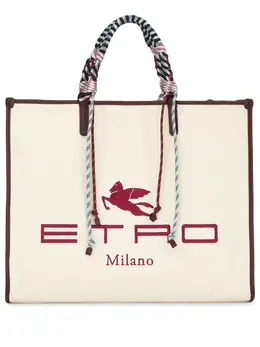 Etro logo-embroidered tote bag 19188229