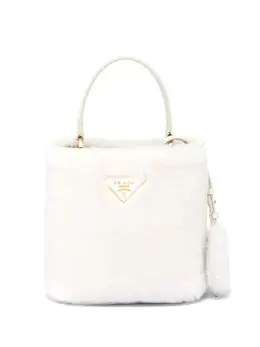 Prada mini Panier shearling tote bag 19467499