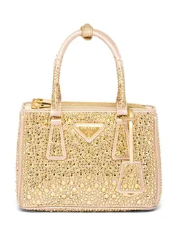 Prada Galleria crystal-embellished satin mini bag 19467513