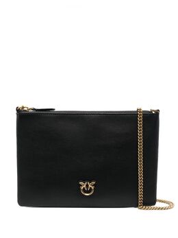 Pinko logo-plaque leather satchel bag 19506394