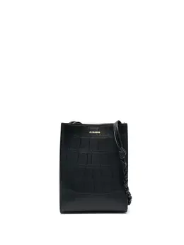 Jil Sander embossed-logo croco shoulder bag 19506315