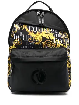 Versace baroque pattern-print zip-up backpack 19537649