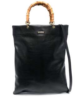 Jil Sander bamboo-handle leather tote bag 19557284
