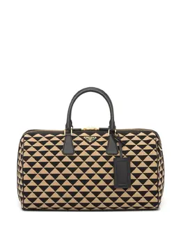 Prada Symbole embroidered fabric travel bag 19468334