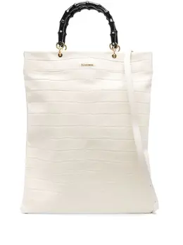 Jil Sander crocodile-effect leather tote 19630590