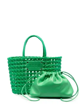 MSGM woven logo-patch tote bag 19646337