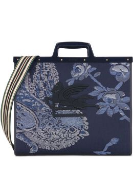 Etro logo-embroidered jacquard tote bag 19526646