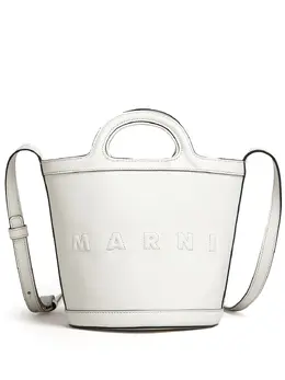 Marni logo-embroidered bucket tote bag 19119447