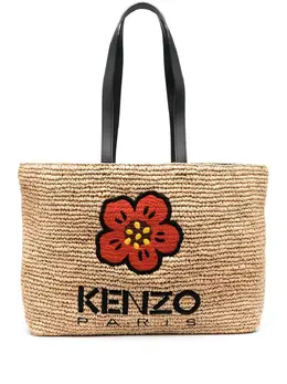 Kenzo Boke Flower straw tote bag 19700935
