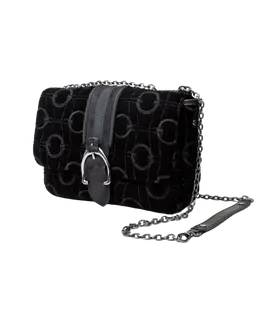 Longchamp Amazone Black Velour Women's Crossbody Bag l1357674001